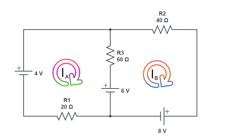 malla 1 con corrientes de malla